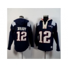 New England Patriots #12 Tom Brady Navy Blue Player Winning Method Pullover Hoodie