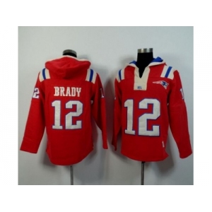 New England Patriots #12 Tom Brady red Player Winning Method Pullover Hoodie