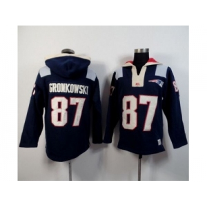 New England Patriots #87 Rob Gronkowski Navy Blue Player Winning Method Pullover Hoodie