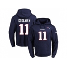 Nike New England Patriots #11 Julian Edelman Navy Blue Name & Number Pullover NFL Hoodie