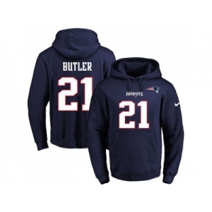 Nike New England Patriots #21 Malcolm Butler Navy Blue Name & Number Pullover NFL Hoodie