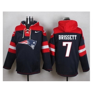 Nike New England Patriots #7 Jacoby Brissett Navy Blue Player Pullover NFL Hoodie