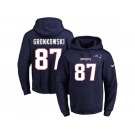 Nike New England Patriots #87 Rob Gronkowski Navy Blue Name & Number Pullover NFL Hoodie