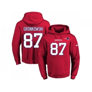 Nike New England Patriots #87 Rob Gronkowski Red Name & Number Pullover NFL Hoodie