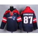 Nike New England Patriots #87 Rob Gronkowski blue jersey(pullover hooded sweatshirt)