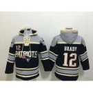 nike nfl jerseys new england patriots #12 brady grey-black[pullover hooded sweatshirt]