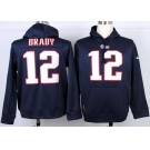 nike nfl jerseys new england patriots #12 tom brady blue[pullover hooded sweatshirt]