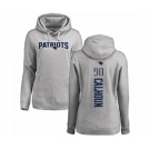 Football Women's New England Patriots #90 Shilique Calhoun Ash Backer Pullover Hoodie