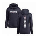 Football Women's New England Patriots #90 Shilique Calhoun Navy Blue Backer Pullover Hoodie