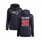 Football Women's New England Patriots #90 Shilique Calhoun Navy Blue Name & Number Logo Pullover Hoodie