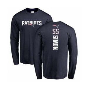 Football New England Patriots #55 John Simon Navy Blue Backer Long Sleeve T-Shirt