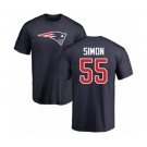 Football New England Patriots #55 John Simon Navy Blue Name & Number Logo T-Shirt
