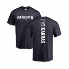 Football New England Patriots #75 Ted Karras Navy Blue Backer T-Shirt