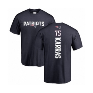 Football New England Patriots #75 Ted Karras Navy Blue Backer T-Shirt