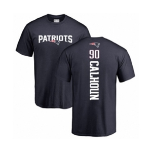 Football New England Patriots #90 Shilique Calhoun Navy Blue Backer T-Shirt
