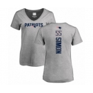 Football Women's New England Patriots #55 John Simon Ash Backer V-Neck T-Shirt