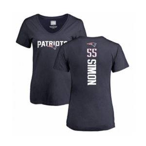 Football Women's New England Patriots #55 John Simon Navy Blue Backer T-Shirt