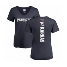 Football Women's New England Patriots #75 Ted Karras Navy Blue Backer T-Shirt