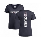 Football Women's New England Patriots #90 Shilique Calhoun Navy Blue Backer T-Shirt