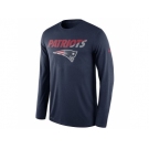 Men's New England Patriots Nike Navy Legend Staff Practice Long Sleeves Performance T-Shirt