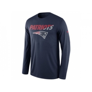 Men's New England Patriots Nike Navy Legend Staff Practice Long Sleeves Performance T-Shirt