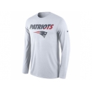 Men's New England Patriots Nike White Legend Staff Practice Long Sleeves Performance T-Shirt