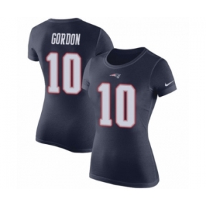 NFL Women's Nike New England Patriots #10 Josh Gordon Navy Blue Rush Pride Name & Number T-Shirt