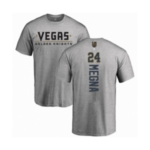 Hockey Vegas Golden Knights #24 Jaycob Megna Gray Backer T-Shirt