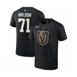 Men's Vegas Golden Knights #71 William Karlsson Black 2023 Stanley Cup Champions Name & Number T-Shirt