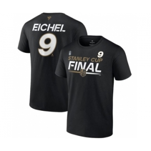 Men's Vegas Golden Knights #9 Jack Eichel Black 2023 Stanley Cup Final Authentic Pro Name & Number T-Shirt
