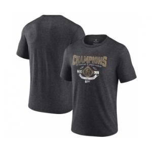 Men's Vegas Golden Knights Heather Charcoal 2023 Western Conference Champions Icing Tri-Blend T-Shirt