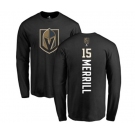 NHL Adidas Vegas Golden Knights #15 Jon Merrill Black Backer Long Sleeve T-Shirt