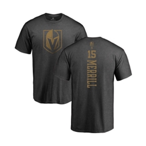 NHL Adidas Vegas Golden Knights #15 Jon Merrill Charcoal One Color Backer T-Shirt