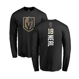 NHL Adidas Vegas Golden Knights #18 James Neal Black Backer Long Sleeve T-Shirt