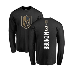 NHL Adidas Vegas Golden Knights #3 Brayden McNabb Black Backer Long Sleeve T-Shirt