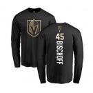 NHL Adidas Vegas Golden Knights #45 Jake Bischoff Black Backer Long Sleeve T-Shirt