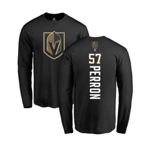 NHL Adidas Vegas Golden Knights #57 David Perron Black Backer Long Sleeve T-Shirt