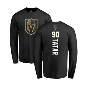 NHL Adidas Vegas Golden Knights #90 Tomas Tatar Black Backer Long Sleeve T-Shirt