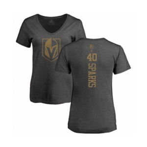 Hockey Women's Vegas Golden Knights #40 Garret Sparks Charcoal One Color Backer T-Shirt