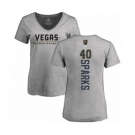 Hockey Women's Vegas Golden Knights #40 Garret Sparks Gray Backer Slim Fit V-Neck T-Shirt