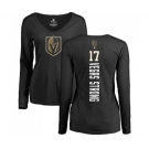 NHL Women Adidas Vegas Golden Knights #17 Vegas Strong Black Backer Slim Fit Long Sleeve T-Shirt
