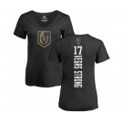 NHL Women Adidas Vegas Golden Knights #17 Vegas Strong Black Backer Slim Fit V-Neck T-Shirt