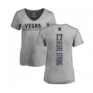 NHL Women Adidas Vegas Golden Knights #17 Vegas Strong Gray Backer Slim Fit V-Neck T-Shirt