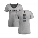 NHL Women Adidas Vegas Golden Knights #18 James Neal Gray Backer Slim Fit V-Neck T-Shirt