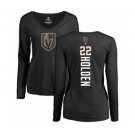 NHL Women Adidas Vegas Golden Knights #22 Nick Holden Black Backer Slim Fit Long Sleeve T-Shirt