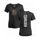 NHL Women Adidas Vegas Golden Knights #22 Nick Holden Black Backer Slim Fit V-Neck T-Shirt