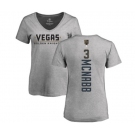 NHL Women Adidas Vegas Golden Knights #3 Brayden McNabb Gray Backer Slim Fit V-Neck T-Shirt