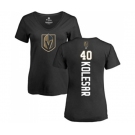 NHL Women Adidas Vegas Golden Knights #40 Ryan Carpenter Black Backer Slim Fit V-Neck T-Shirt