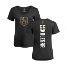 NHL Women Adidas Vegas Golden Knights #55 Keegan Kolesar Black Backer Slim Fit V-Neck T-Shirt