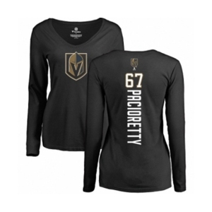 NHL Women Adidas Vegas Golden Knights #67 Max Pacioretty Black Backer Slim Fit Long Sleeve T-Shirt